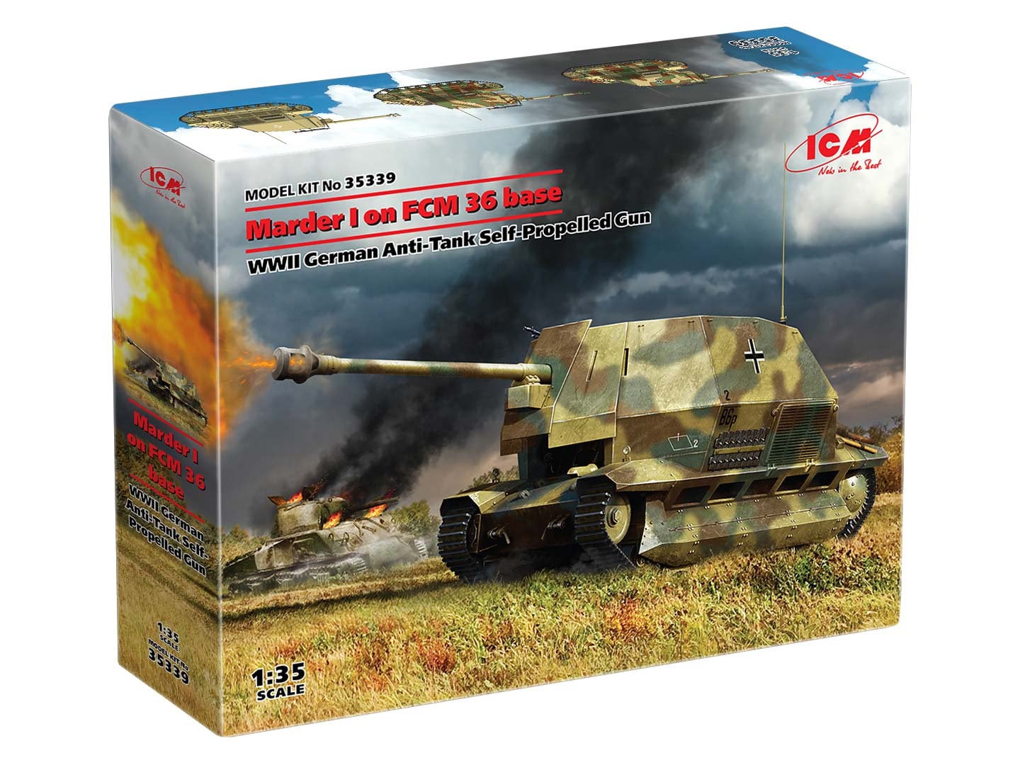 Scale 1/35 Plastic Model Kit Tank Marder I on FCM 36 Base, WWII