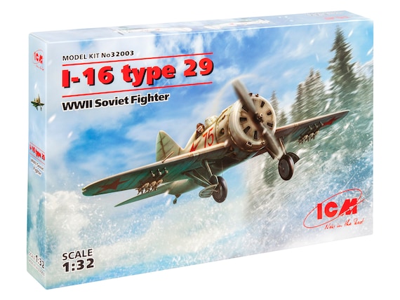 Plastic Model Kit Scale 1 32 I 16 Type 29 WWII Soviet Fighter. Plastic Airplane Kit Fighter Aircraft Model Kit ICM 32003 Hobby Modeling Etsy
