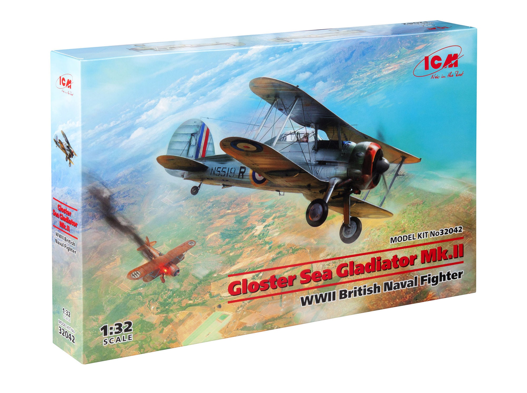 British Fighter Gloster Gladiator Mk.II 1/32 Scale Plastic Model Kit ICM 32041 