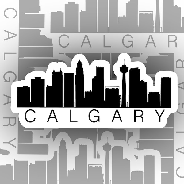 Calgary Skyline Sticker | WATERPROOF Sticker | Vinyl Sticker | Skyline Sticker | Calgary, Alberta