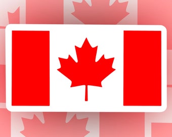 Canadian Flag Sticker |  WATERPROOF Sticker | Vinyl Sticker | Canada Flag