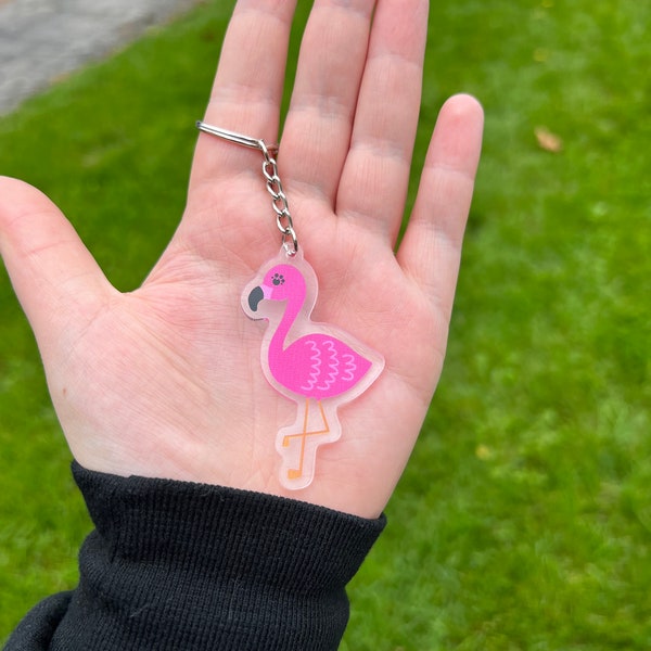 Pink Flamingo Keychain | Flamingo Keychain | Acrylic Keychain | Keychain | Acrylic | Flamingo