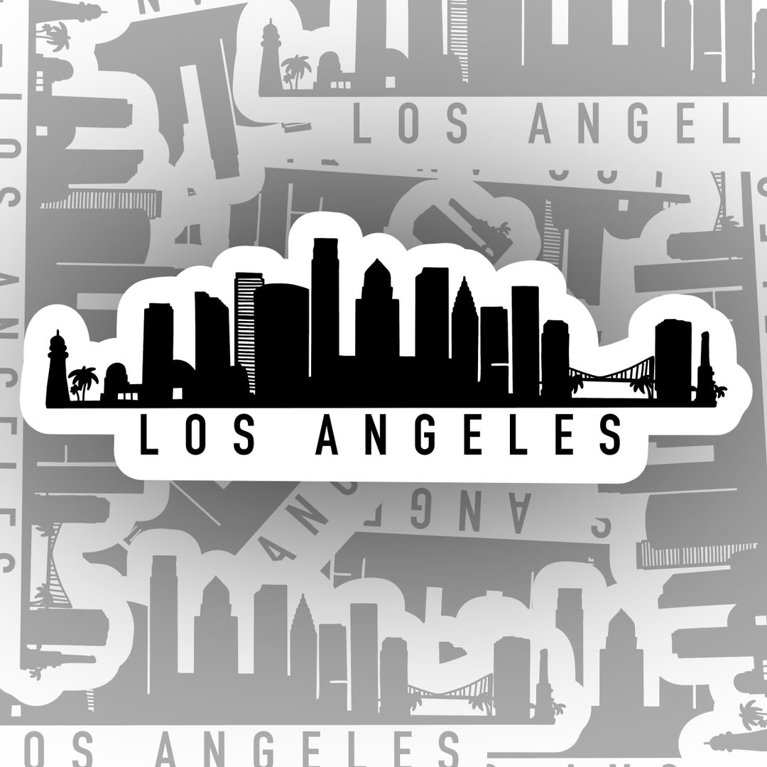 Los Angeles Skyline Sticker WATERPROOF Sticker Skyline Sticker Los