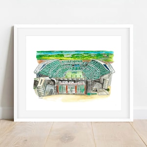 philadelphia eagles stadium art print, nfl football wall art, philly decor, watercolor sports art, lincoln financial field, eagles fan gift