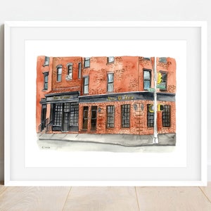peter luger steakhouse print, nyc wall art, restaurant decor, iconic nyc print, historic nyc painting, nyc vintage art, brooklyn decor