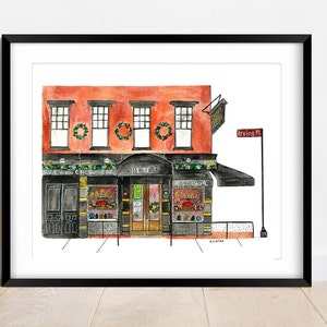Pete&#39;s Tavern print, new york wall art, bar decor, iconic nyc print, historic nyc painting, nyc gift, vintage nyc art, manhattan decor