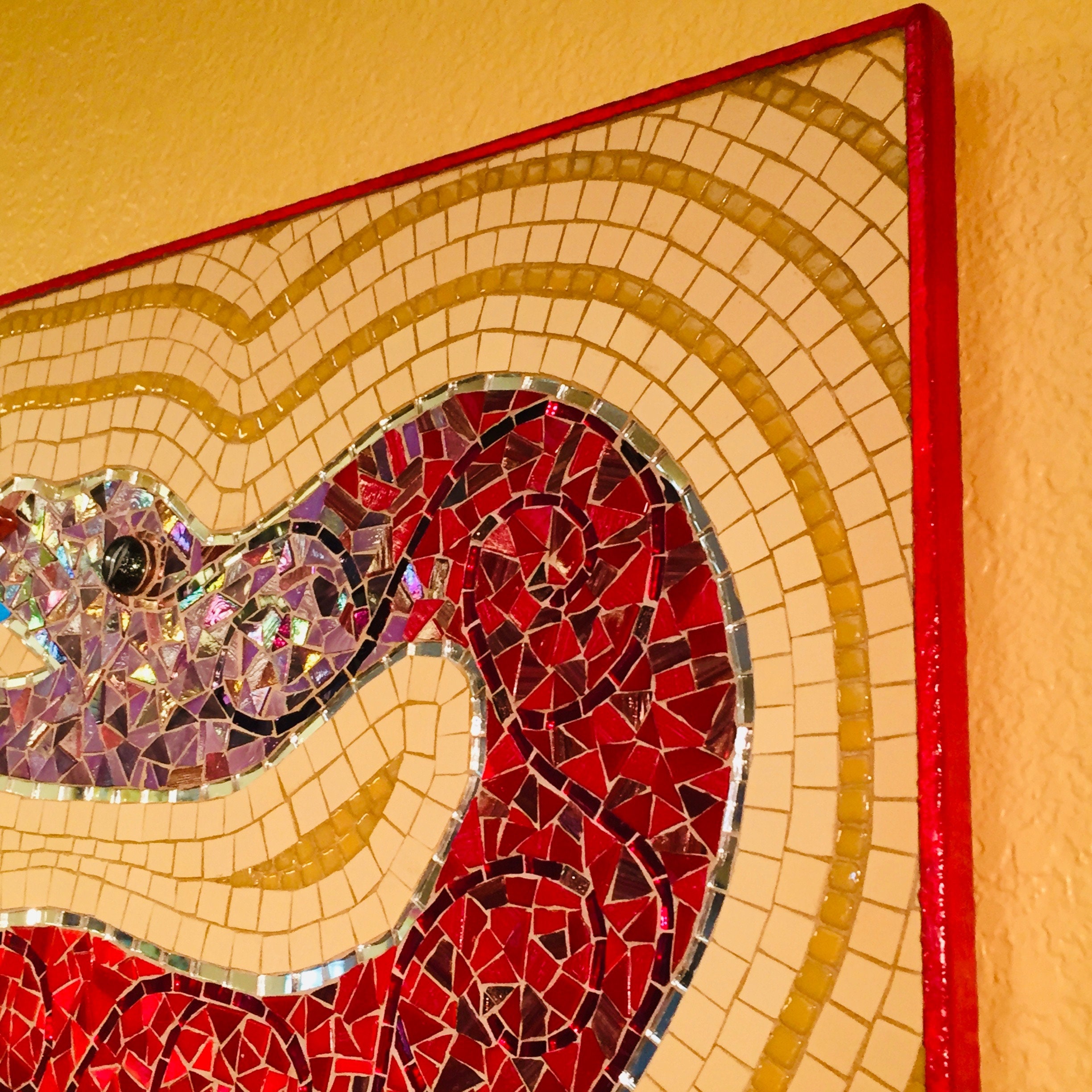 rainbow snake ハンドメイドパステル画 絵画アート原画