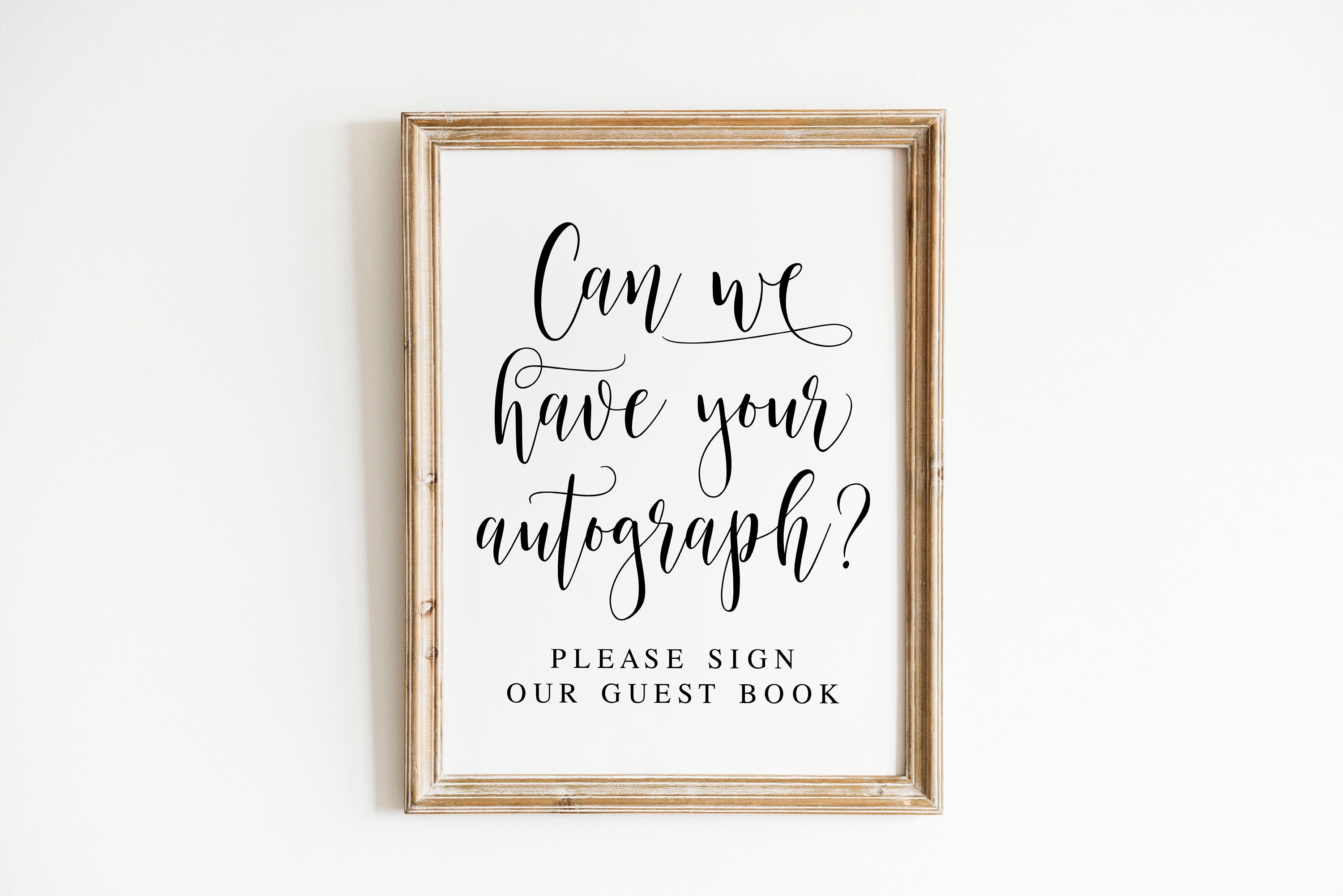 Romantic Calligraphy Guest Book Sign Printables by Basic Invite