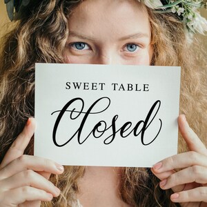 Sweet Table Closed, Modern Minimalist Wedding Reception Signs, Wedding ...