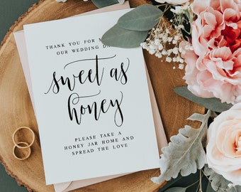 Thank You For Making Our Wedding Day Sweet As Honey, Please Take A Honey, Wedding Signs, Wedding Favors Sign, Wedding Decor Sign, Printable