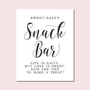Sweet & Salty Snack Bar Sign: Wedding Table Decor (Digital Download)