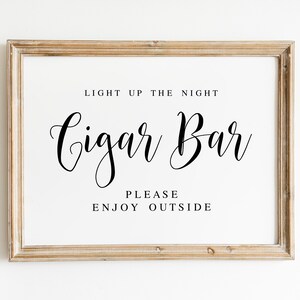 Light up the Night, Cigar Bar Sign, Please Enjoy Outside, Cigar Bar for ...