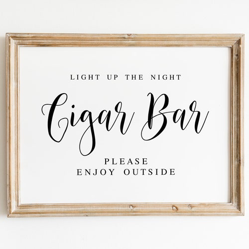 Light up the Night Cigar Bar Sign Please Enjoy Outside - Etsy