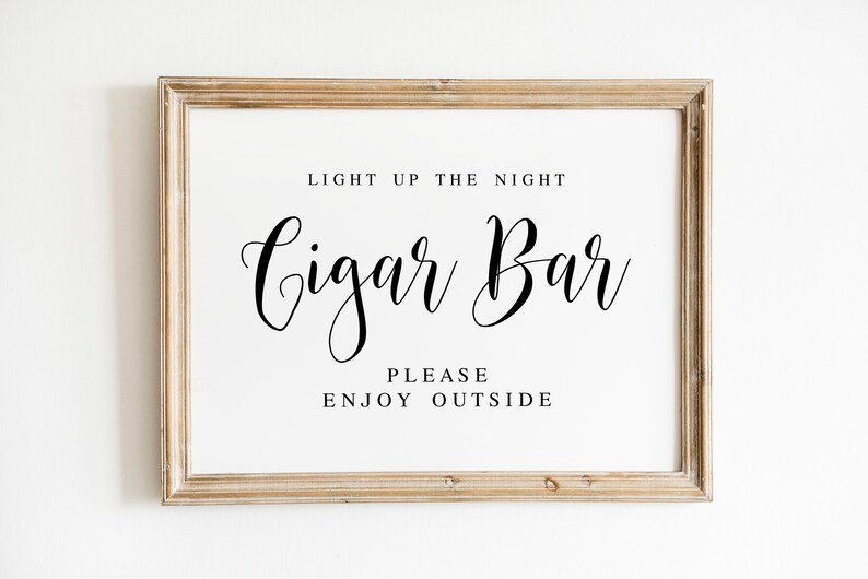 Light up the Night Cigar Bar Sign Please Enjoy Outside - Etsy