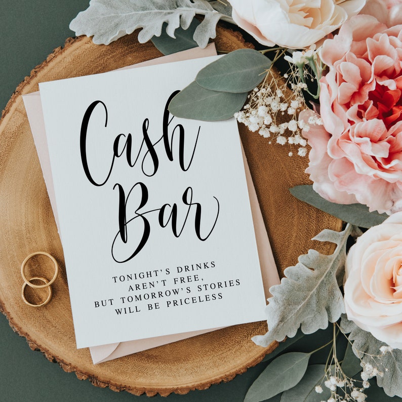 Cash Bar Sign Wedding Signs Wedding Cash Bar Wedding Etsy