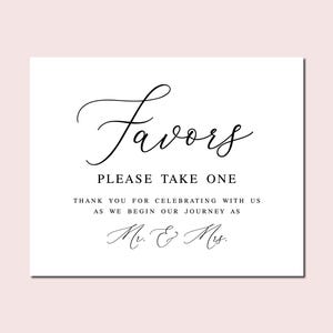Wedding Favor Sign: Elegant Script (Digital Download)