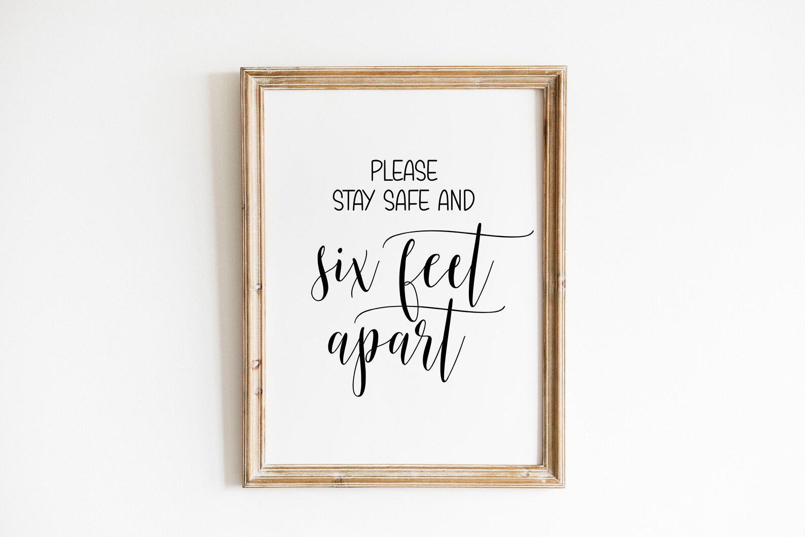 Please Stay Safe and Six Feet Apart Social Distance Sign Etsy