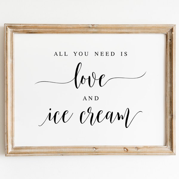 All You Need Is Love And Ice Cream, Wedding Sayings, Wedding Signs, Wedding Printables, Ice Cream Bar Sign, Ice Cream Quotes, Wedding Saying