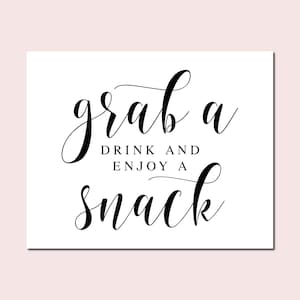 Modern Minimalist Wedding Snack Bar Sign (Digital Download)