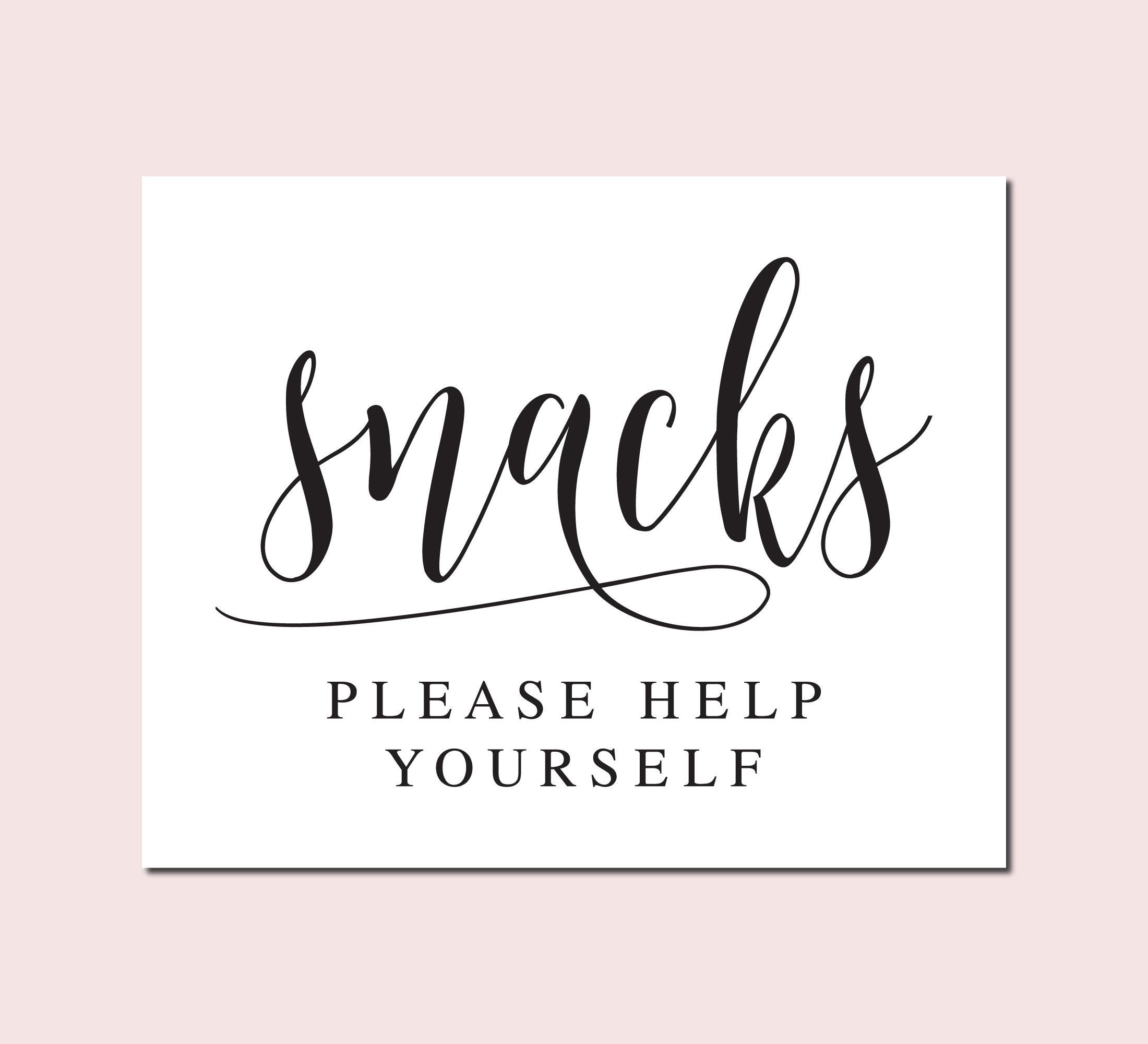Snackbar Hochzeitsschild: Elegante Kalligraphie (Digitaler Download)