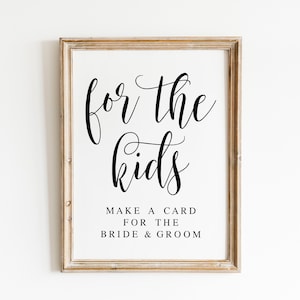 Para as crianças, faça um cartão para os noivos, placas de casamento, placa de mesa infantil, placa de atividades infantis, sinalização de casamento, placas de recepção