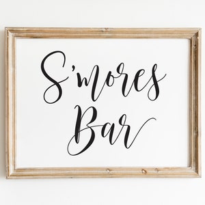 S&#39;mores Bar Wedding Sign: Printable Dessert Table Decor (Digital Download)