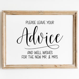 Hochzeitsschild: Mr. & Mrs. Well Wishes (Digitaler Download)
