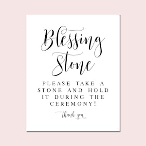 Signo de piedra de bendición para la boda, tome una piedra y sosténgala durante la ceremonia, signo de piedra de la boda, signo de decoración de la boda, signo de recepción