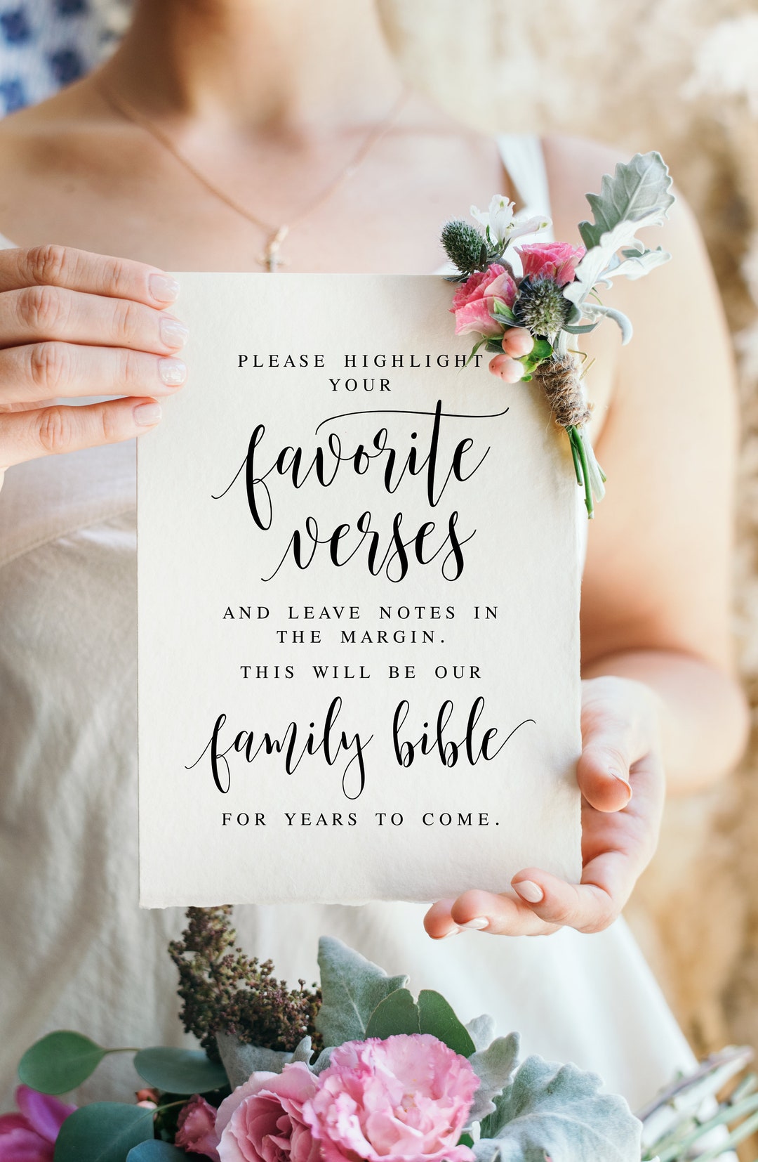 Please Highlight Your Favorite Verses, Wedding Bible Guestbook, Bible ...
