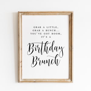 Birthday Brunch Sign: Party Decor Printable (Digital Download)