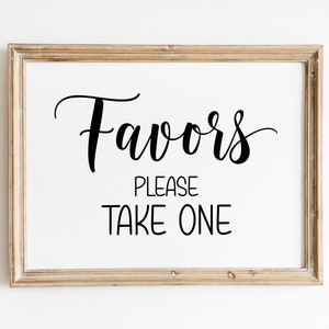 Wedding Favor Sign: Please Take One, Minimalist Script (Digital Download)