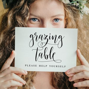 Grazing Table Wedding Sign: Elegant Reception Decor (Digital Download)