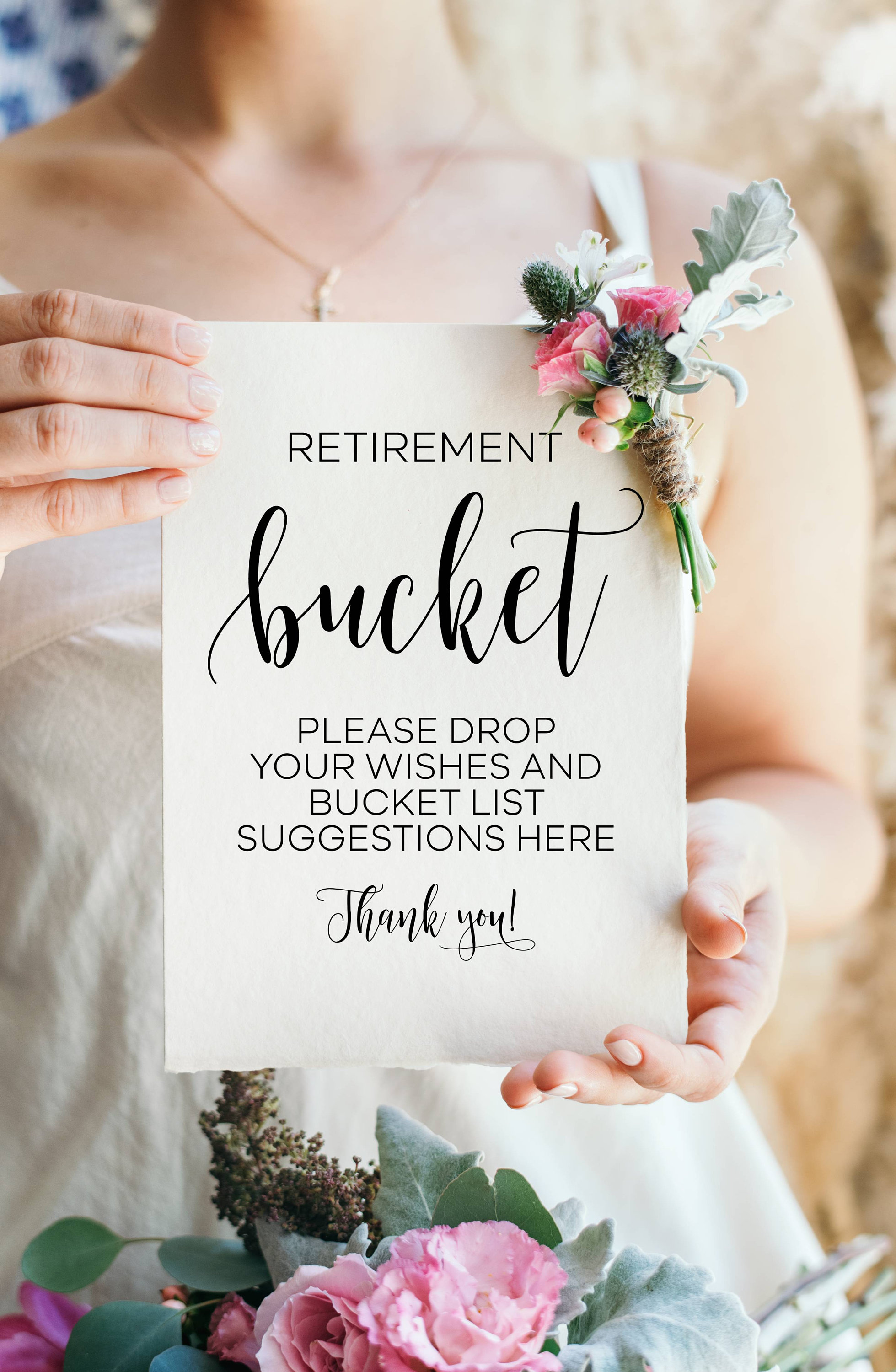 Retirement Bucket List Sign: Party Guestbook Decor (Digital Download)