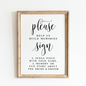 Please Help Us Build Memories Sign A Jenga Piece Wedding - Etsy