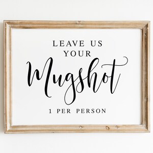 Wedding Mugshot Sign: Photo Guestbook Printable (Digital Download)