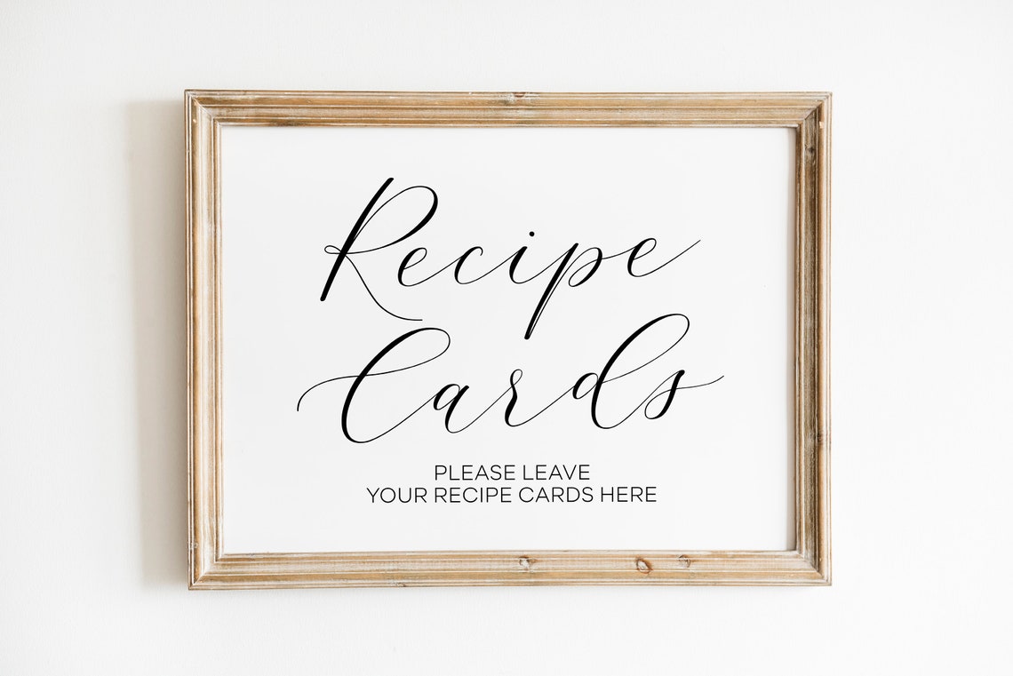 Recipe Cards Sign Please Leave Your Recipe Cards Here | Etsy