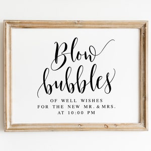 Wedding Bubbles Send Off Sign: Modern Calligraphy (Digital Download)