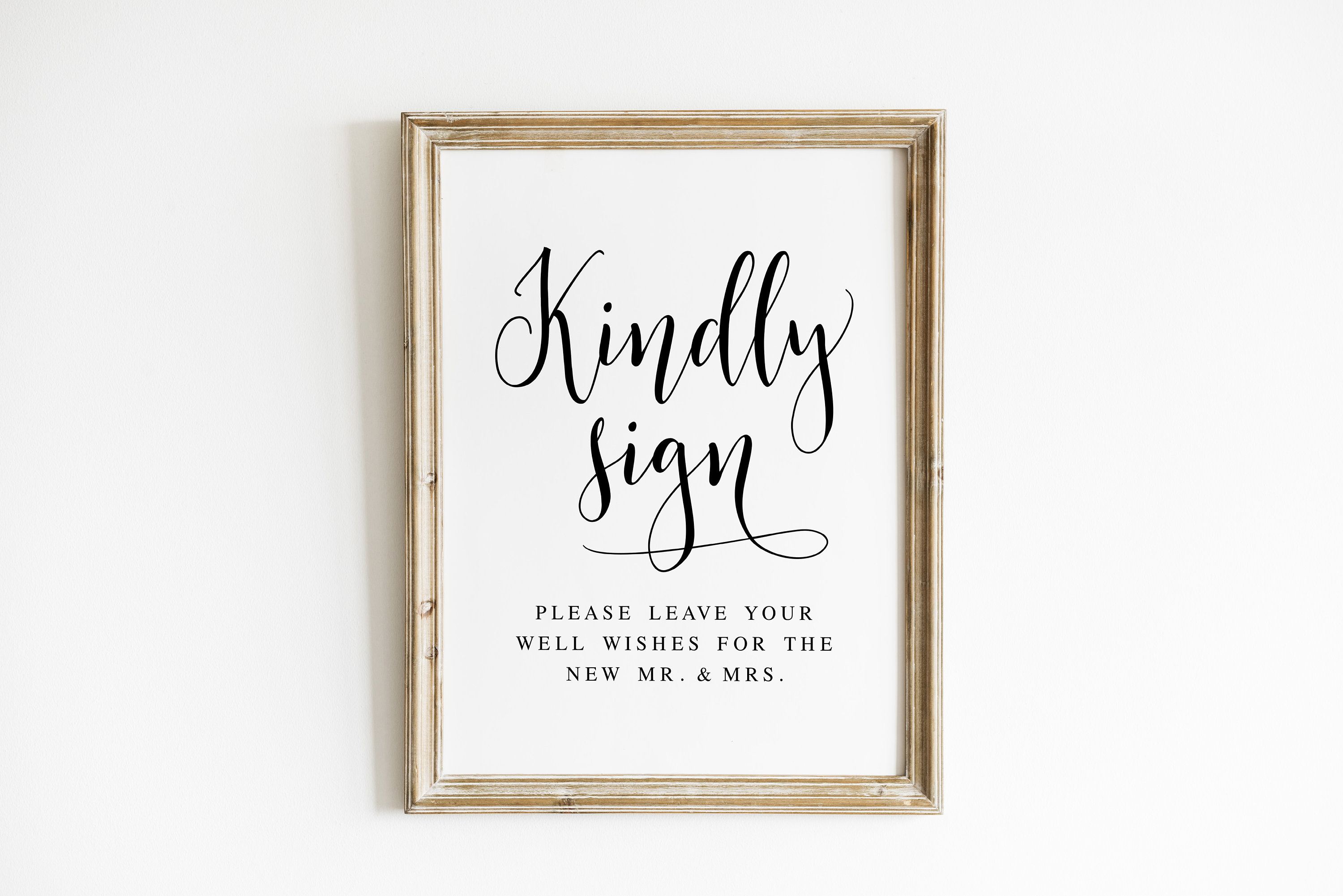 Kindly Sign, Please Leave Your Well Wishes for the New Mr and Mrs, Wedding  Kindly Sign, Wedding Signs, Wedding Signage, Wedding Decor Sign 