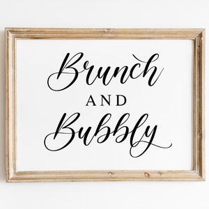 Brunch and Bubbly Sign: Wedding Decor Printable (Digital Download)