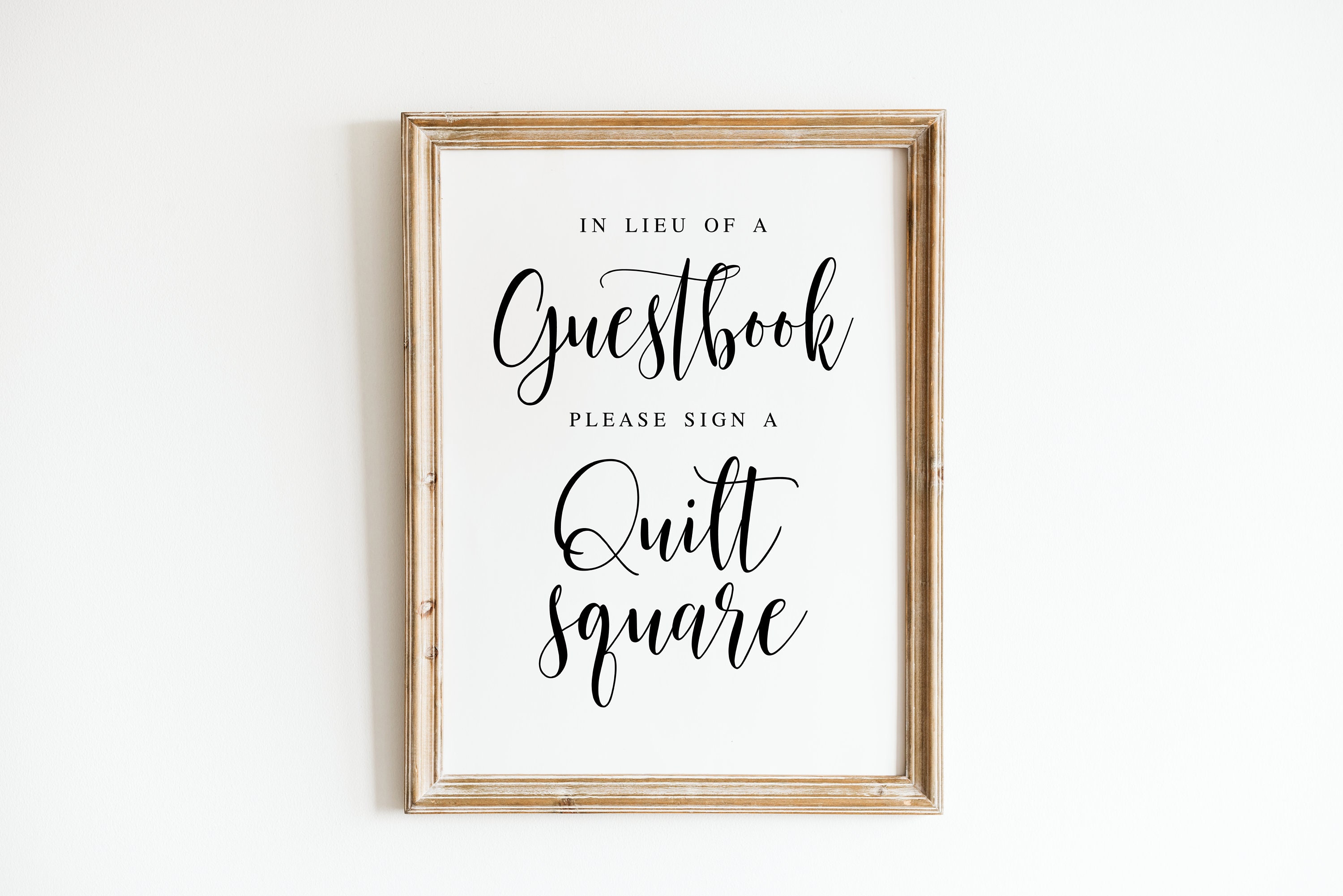 Wedding Quilt Guest Book Sign: Elegant Script (Digital Download)