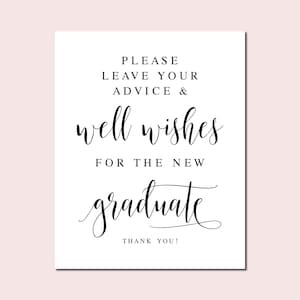 Please Leave Your Advice And Well Wishes For The New Graduate, Graduation Signs, Graduation Guestbook Sign, Graduation Signage, Guest Book