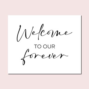 Modern Minimalist Wedding Sign: Welcome To Our Forever (Digital Download)