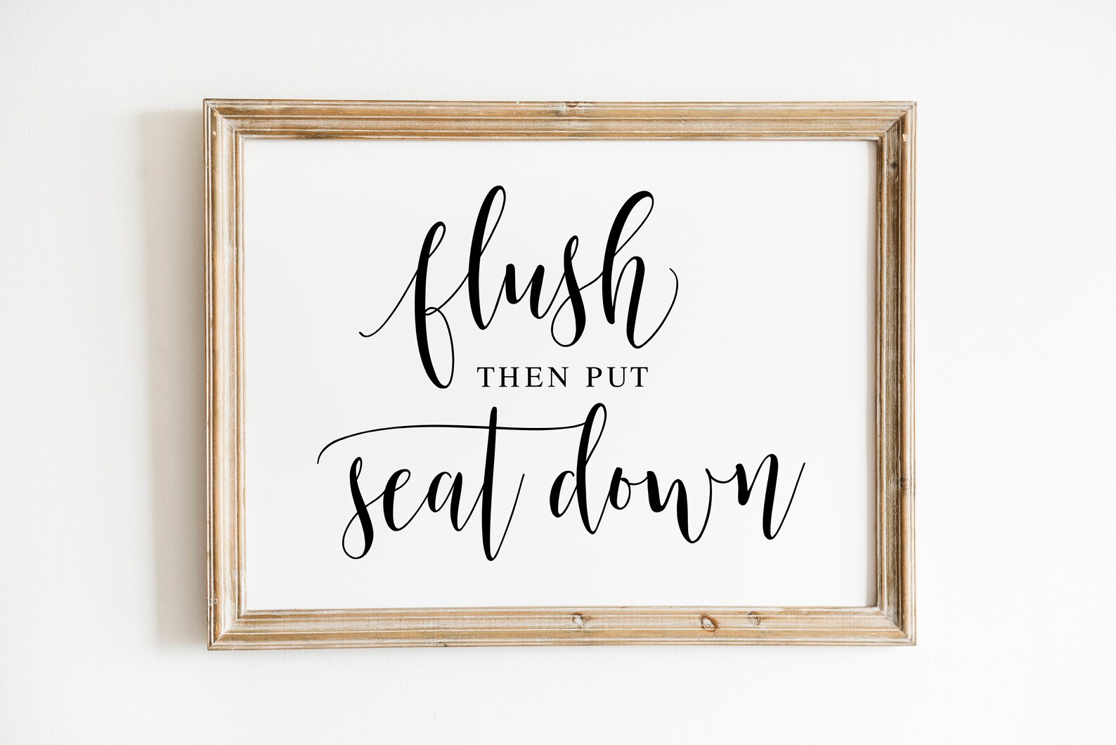 Flush the Put Seat Down Bathroom Signs Bathroom Wall Decor Etsy