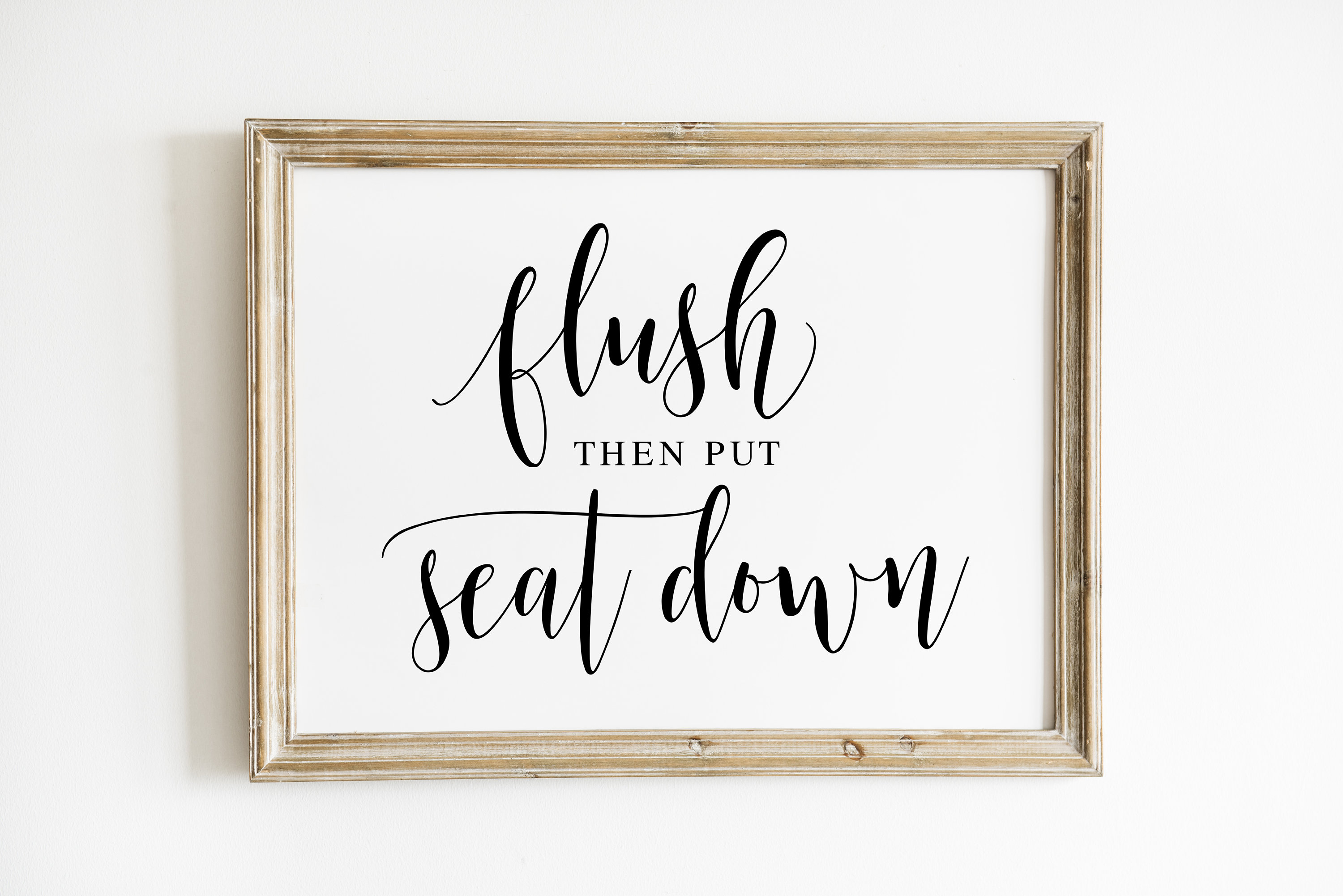Flush The Put Seat Down Bathroom Signs Bathroom Wall Decor Etsy