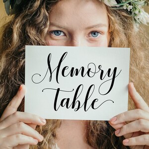 Modern Minimalist Memory Table Sign: Funeral Decor (PDF & JPG)
