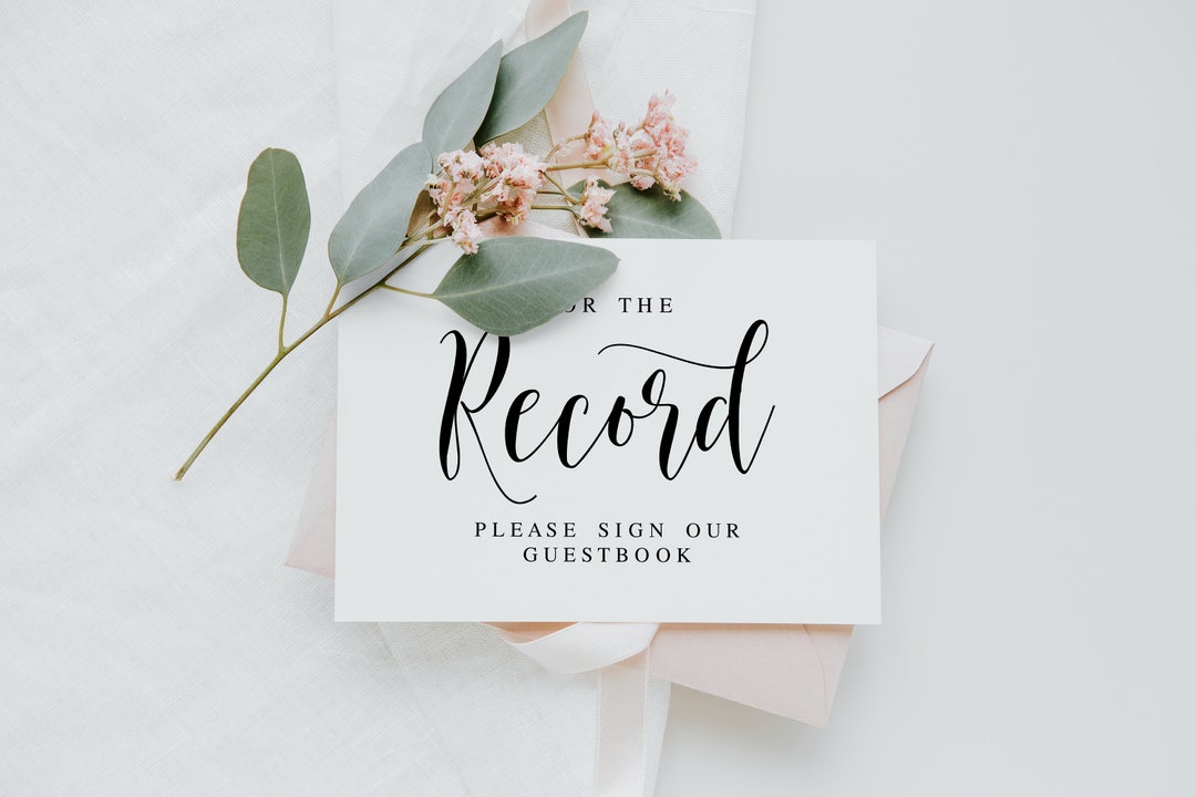 For the Record, Please Sign Our Guestbook, Sign Our Record Guest Book ...