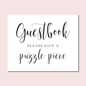 Guestbook, Please Sign A Puzzle Piece, Wedding Signs, Wedding Puzzle Guest Book Sign, Wedding Reception Signs, Wedding Decor, Wedding Prints