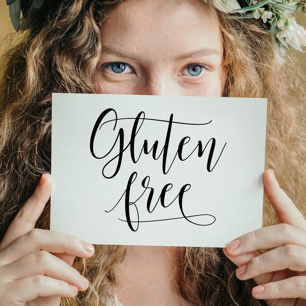 Gluten Free Table Sign, Gluten Free Food Sign, Wedding Signs, Wedding Gluten Sign, Wedding Table Signs, Gluten Free, Wedding Printables