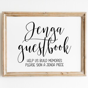 Jenga Guestbook Sign, Help Us Build Memories, Sign A Jenga Piece, Sign ...