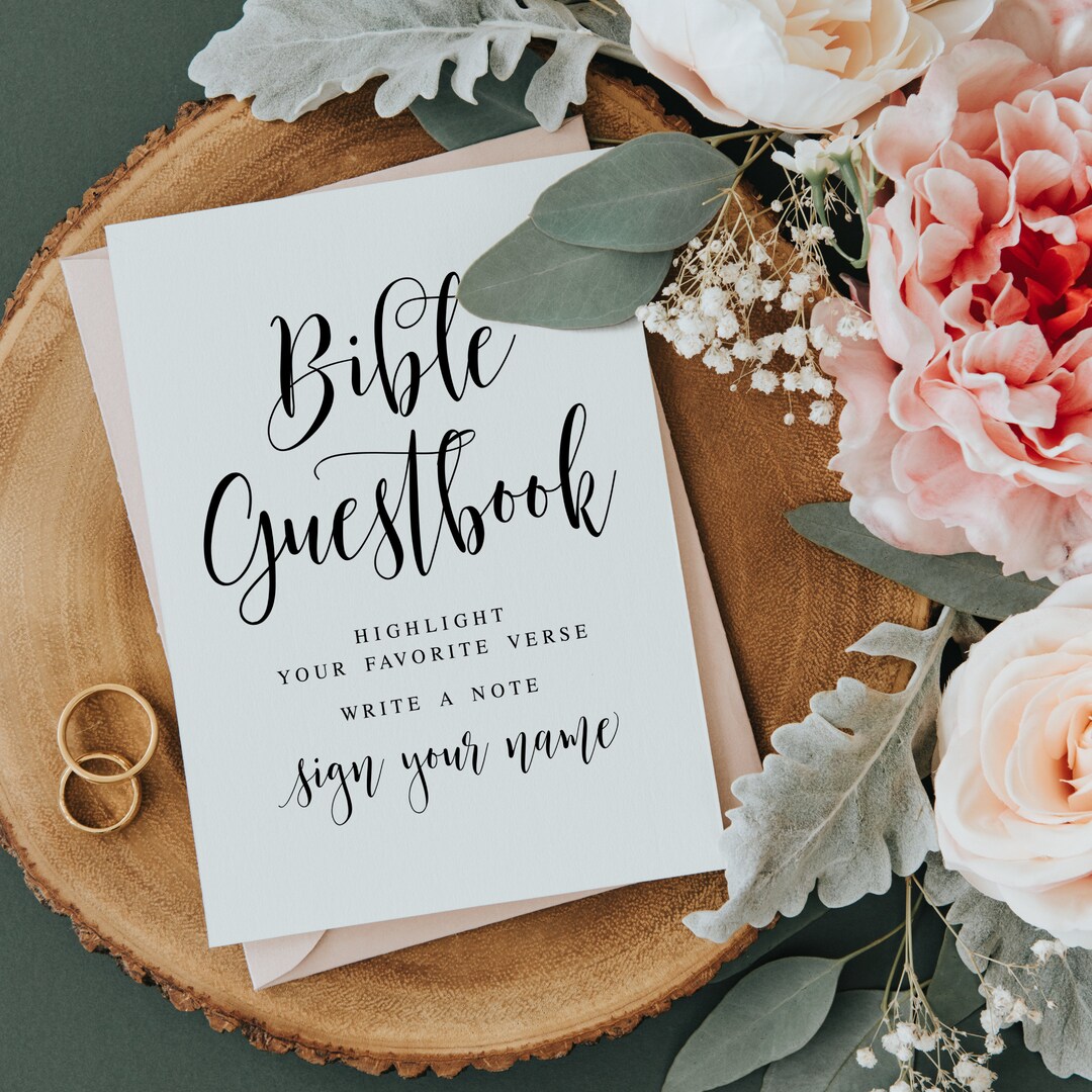 Bible Guestbook Sign, Hightlight Your Favorite Verse, Wedding Signs
